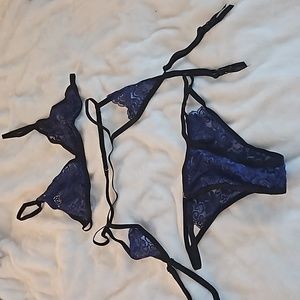Frederick's of Hollywood Lace Bralette & Garter Belt Set